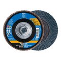 Pferd 4-1/2" x 5/8-11 Thd. POLIFAN® Flap Disc - Z PSF STEELOX, Zirconia, 120 Grit, Conical 62074